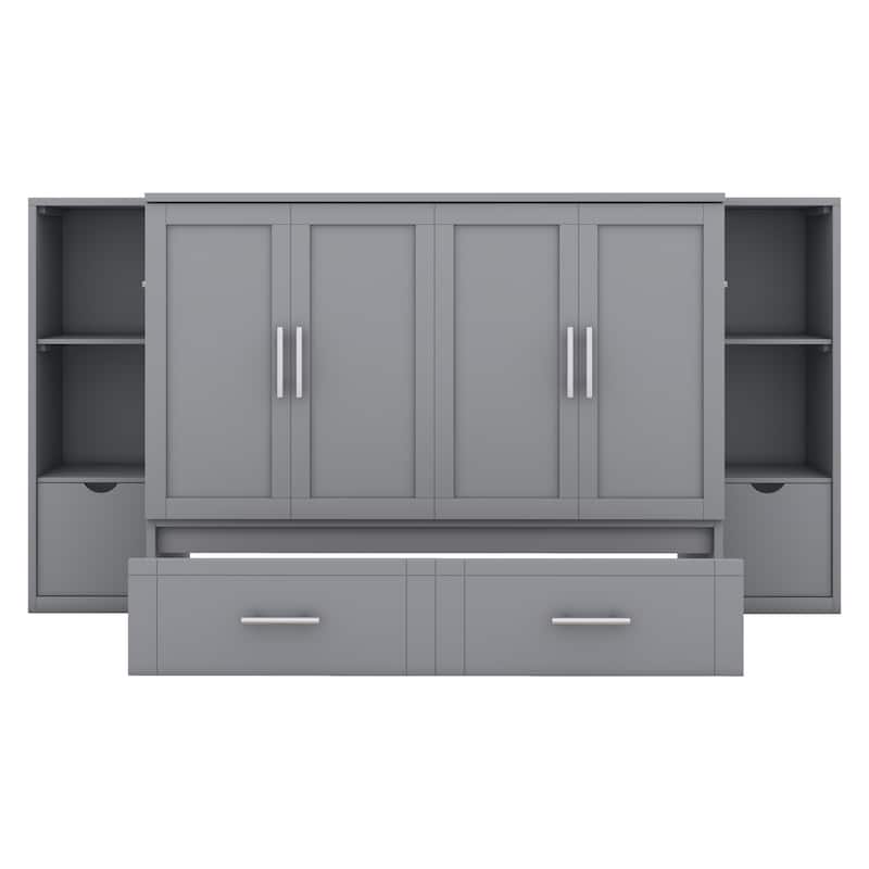 Murphy Bed with Shelves, Drawers, USB Ports