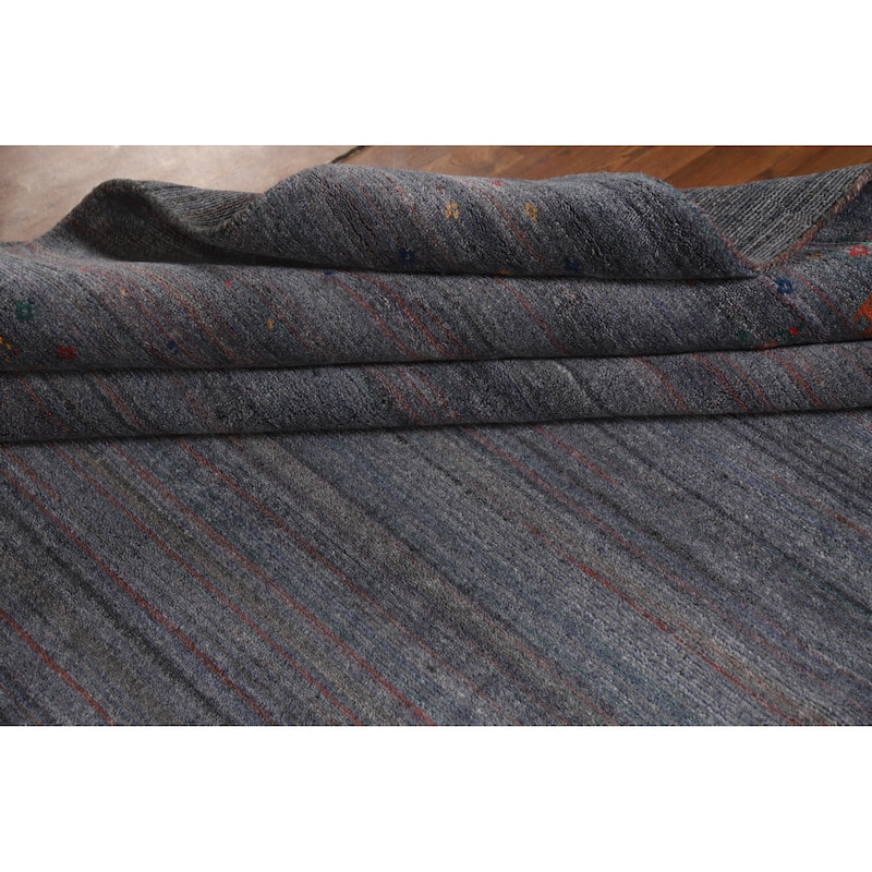 Hand Knotted Oriental 100% Wool Carpet Tribal Tribal Multi-Colored Gabbeh Area Rug - 9' 11'' X 8' 0''