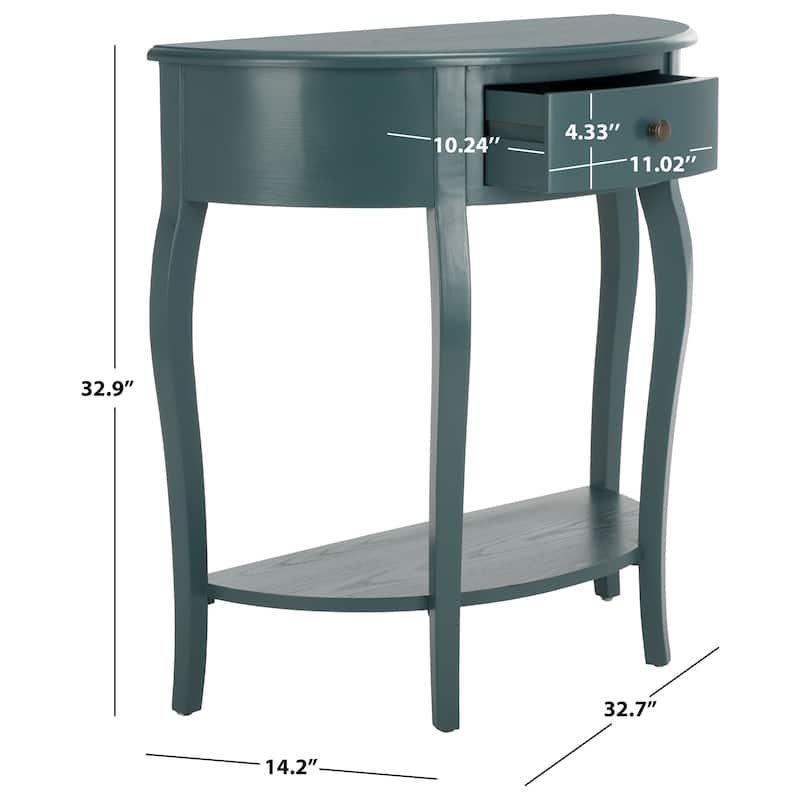 SAFAVIEH Minah Demilune Small Accent Console Table - 32.7" W x 14.2" L x 32.9" H - 33Wx14Dx33H