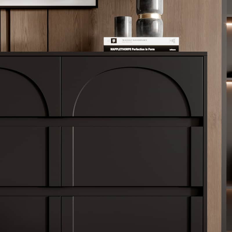 White 9-Drawer Nightstand with Modern Design and Safety Features