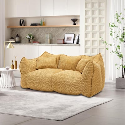 Modern comfortable bean bag sofa with high resilience foam padding and chenille fabric suitable