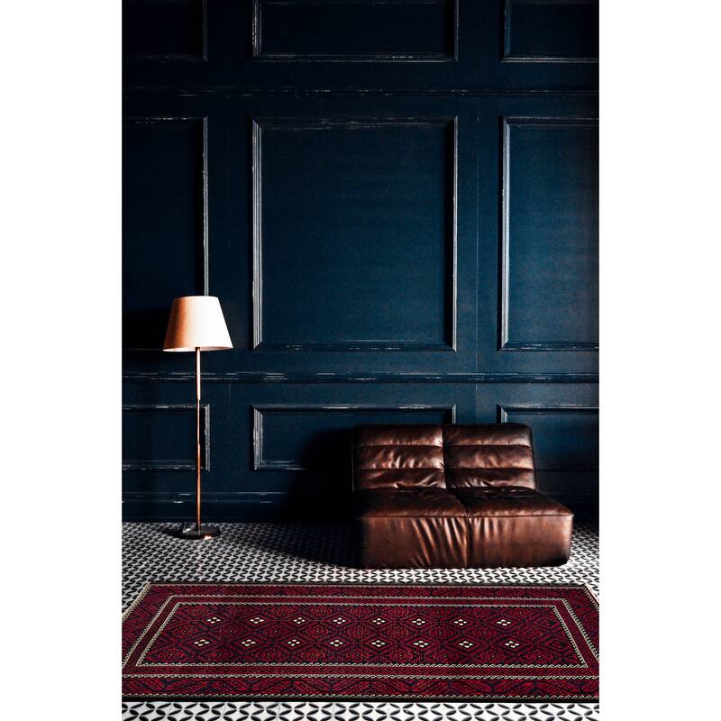 ECARPETGALLERY Hand-knotted Teimani Red Wool Rug - 4'2 x 7'8