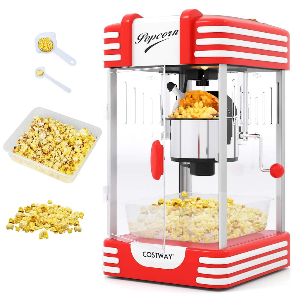 Costway 19 Oz Popcorn Machine with Stainless Steel Kettle, Halogen - See Details