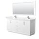 Option White, Nickel Trim, Carrara Cultured Marble Top