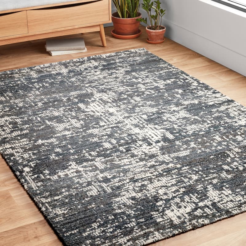 Alexander Home Zion Stone Abstract Modern & Contemporary Rug - 11' 6" x 15' - DENIM - Runner/Rectangle
