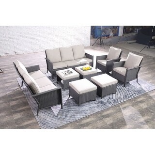 Comfortable Outdoor Wicker Sectional Sofa Set for Lounging and ...
