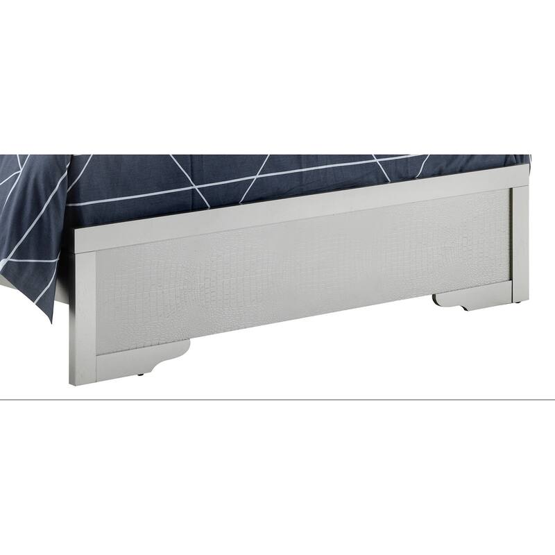 Silver Champagne Twin Bed with LED Accent Headboard