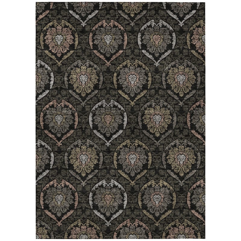 HomeRoots Medallion Transitional Rectangle Outdoor Rug
