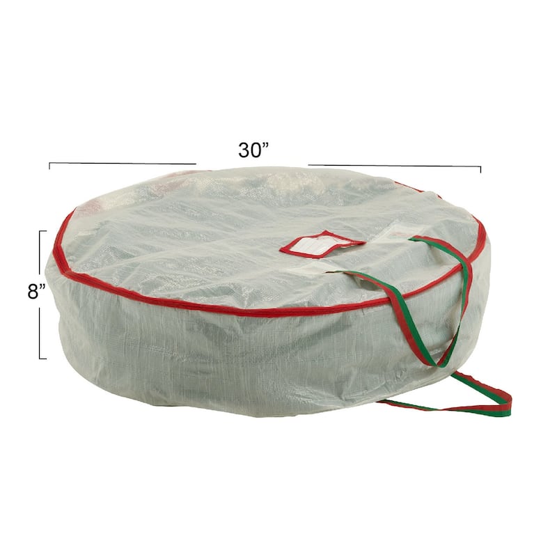 Household Essentials Christmas Wreath Storage Bag with Handles and Reusable Label