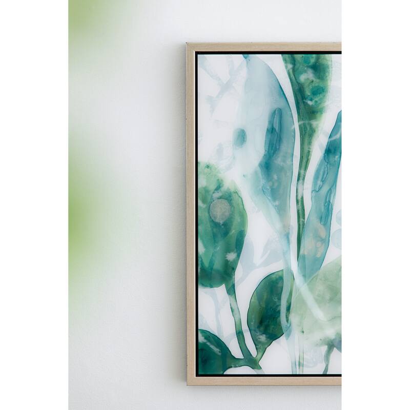 Modern Wall Decor Printed Acrylic Decor with Watercolor Leaf Pattern, for Living Room Bedrrom Entryway Office, Set of 2