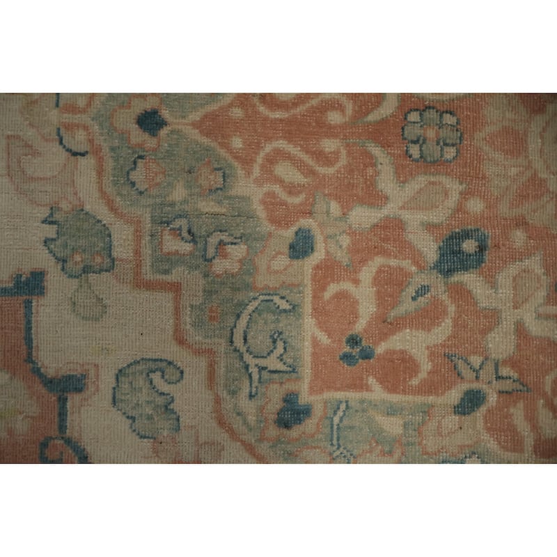 Hand Knotted Oriental 100% Wool Carpet Traditional Floral Beige & Ivories Ziegler Area Rug - 9' 6'' X 6' 9''