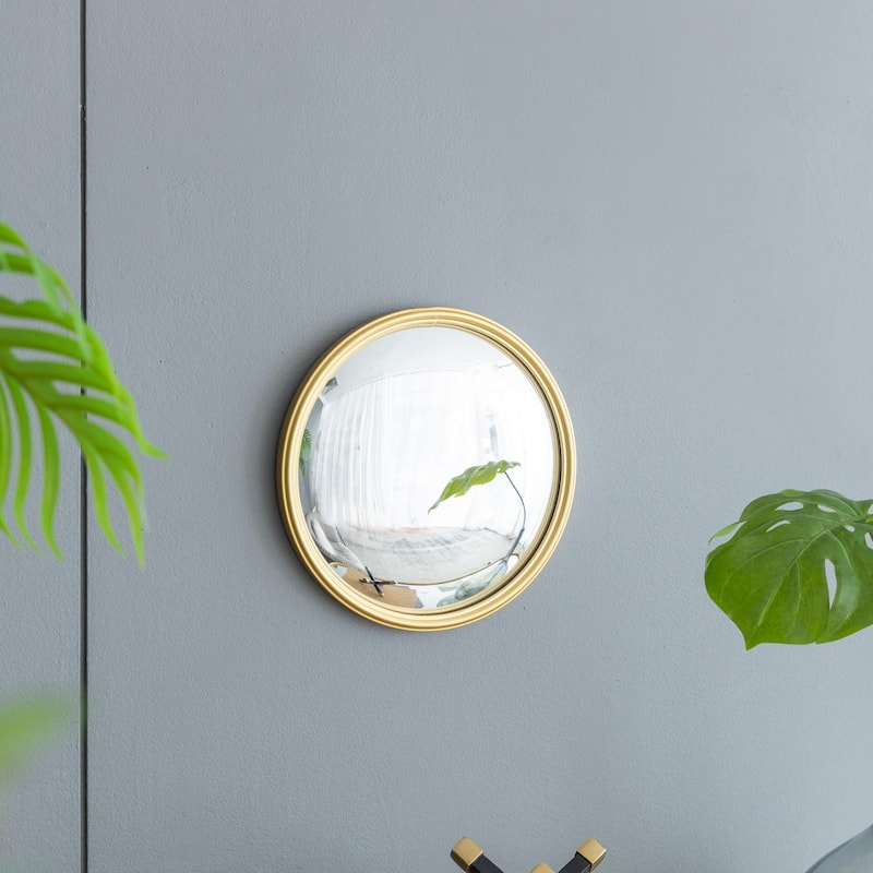 Golden Round Living Room Wall Mirror