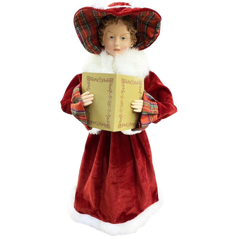 20 inches To 27 inches Dickens Carolers, Set of 4 - red