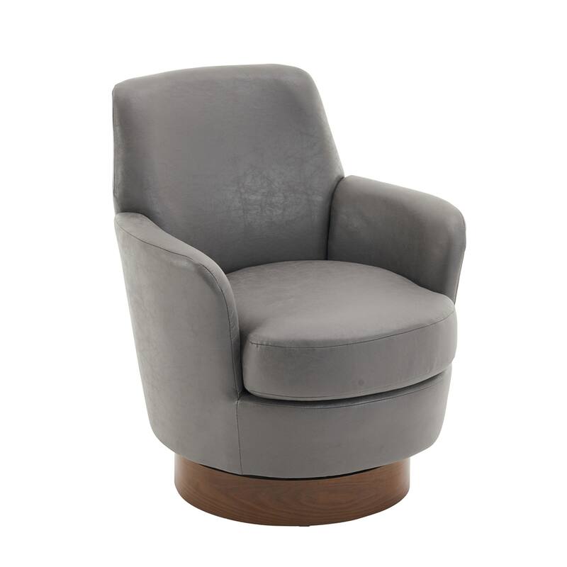 Swivel Round Accent Chairs Armchair with Stainless Steel Base