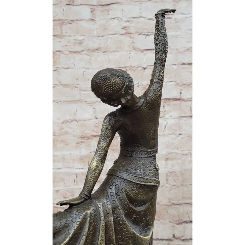 Chiparus Exotic Dancer Bronze Satue Sculpture Marble Base Figurine Hotcast Decor