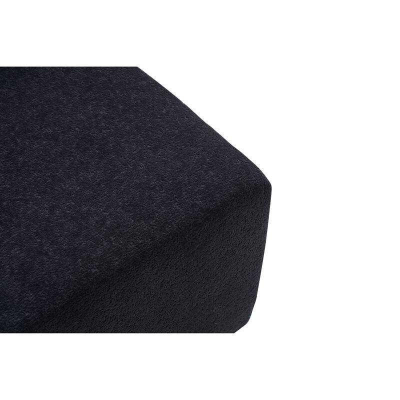 129.5" Chenille Memory Foam Sectional Sofa with Deep Seat, No Installation Required, and Quick Rebound Foam
