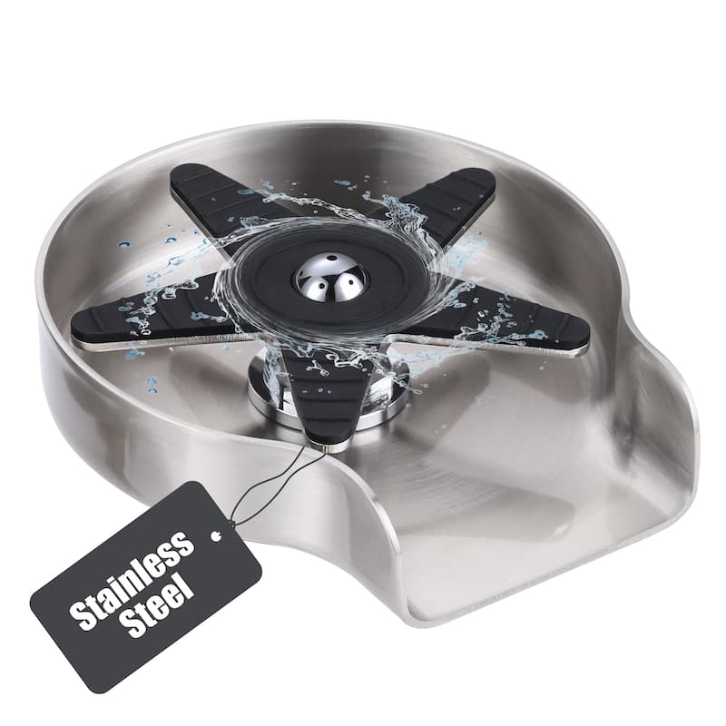 Metal Glass Rinser for Kitchen Sink - Brushed Nickel