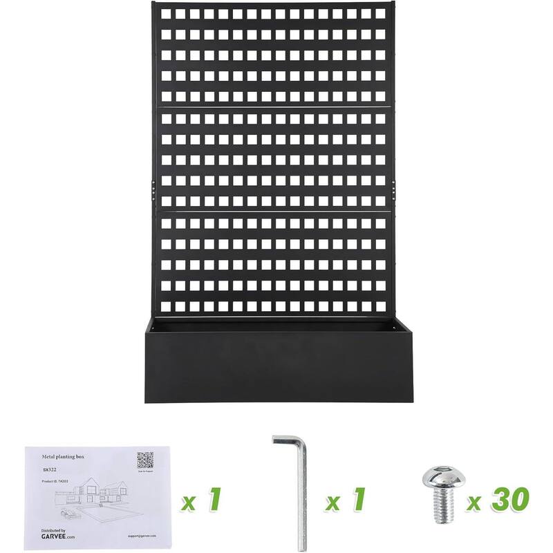 Metal Planter Box with Trellis, Garden Planter for Climbing Plants