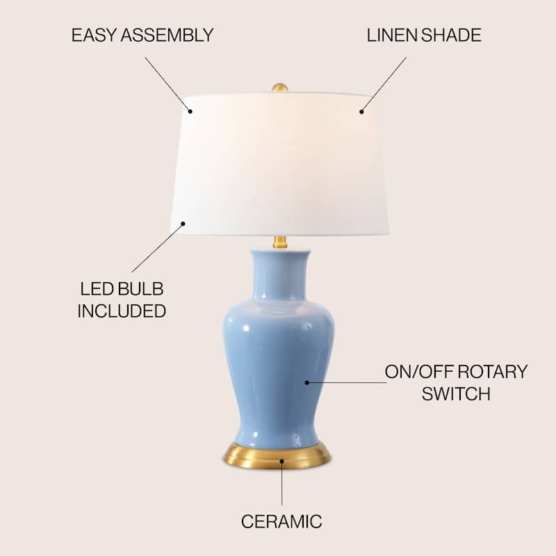 Julia 29" Ceramic LED Table Lamp, by JONATHAN Y
