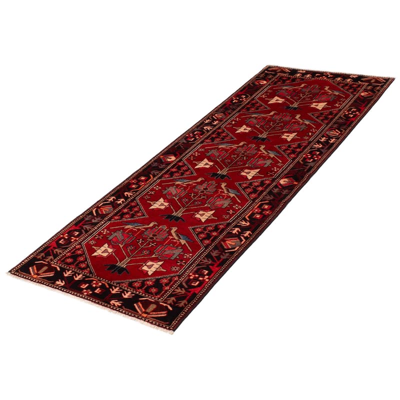 ECARPETGALLERY Hand-knotted Anadol Red Wool Rug - 3'6 x 9'6