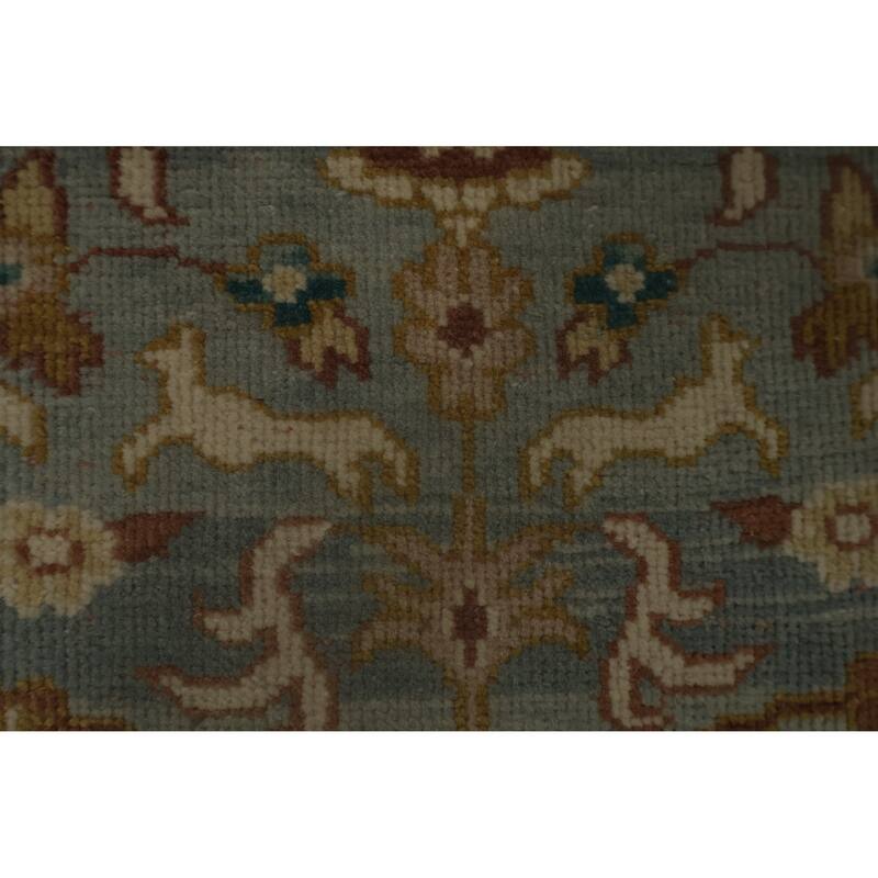 Hand Knotted Oriental 100% Wool Carpet Traditional Floral Navy Blue & Blues Ziegler Area Rug - 3' 2'' X 1' 11''