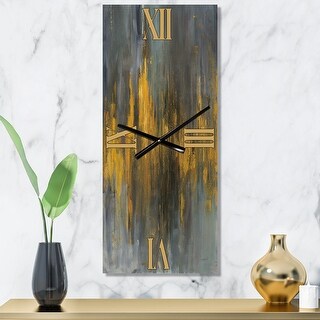 Designart 'Black and Gold Glam Abstract' Modern Metal Wall Clock - Bed ...