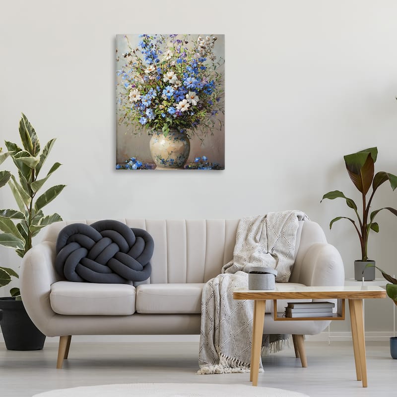 Stupell Cerulean Flower Bouquet Canvas Wall Art Design By Franklyn Gregory