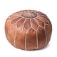 preview thumbnail 6 of 32, nuLOOM Handmade Moroccan Leather Ottoman Pouf
