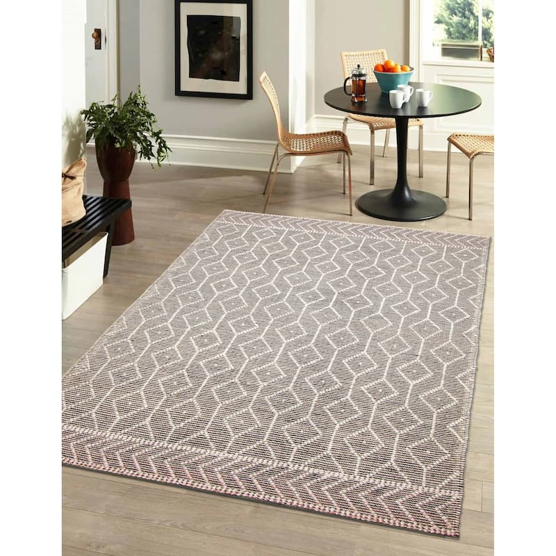 ECARPETGALLERY Braid weave Sienna Taupe Wool Rug - 4'11 x 7'10