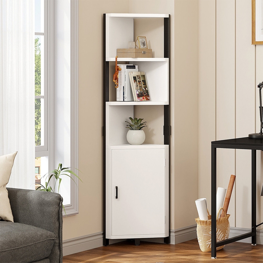 White clearance triangle bookshelf
