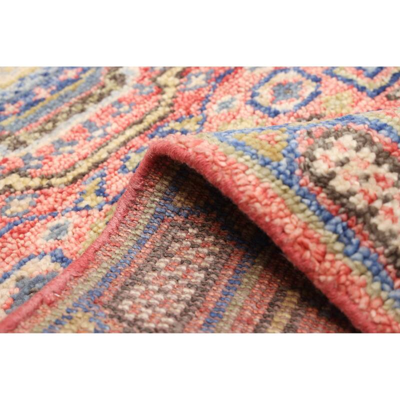 ECARPETGALLERY Hand-knotted Mamluk Coral Wool Rug - 2'8 x 7'11