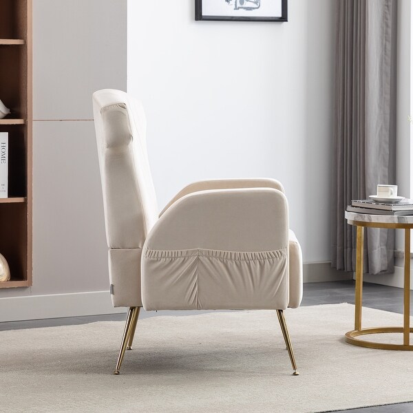 Fabric casual single person high backrest with side storage lazy