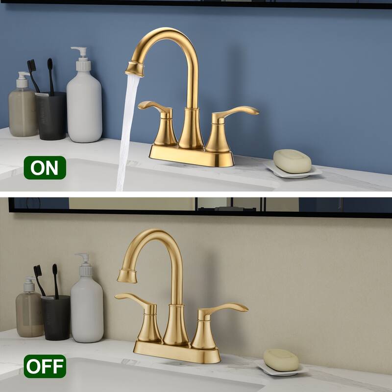 Topcraft Two Handle Bathroom Sink Faucet with Pop-Up Drainer