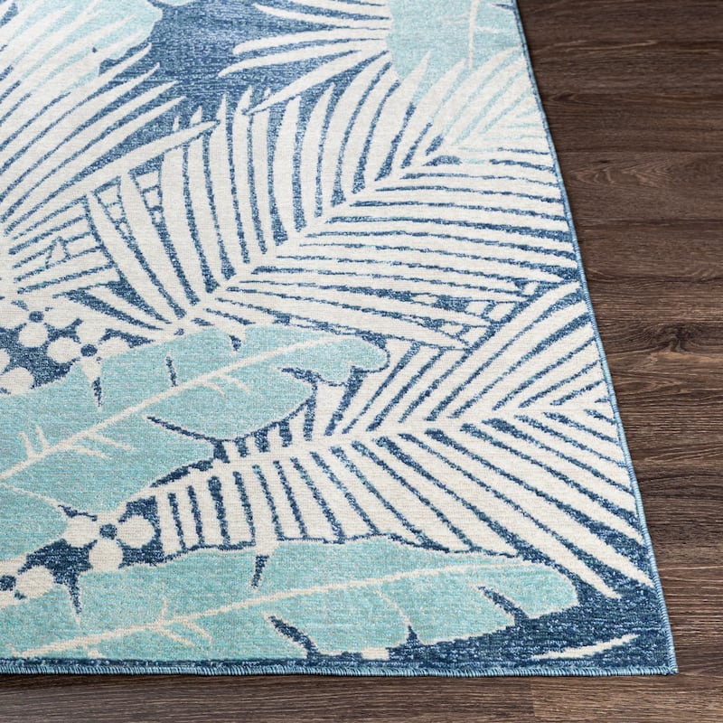 Livabliss Healani Indoor/Outdoor Tropical Blue Area Rug