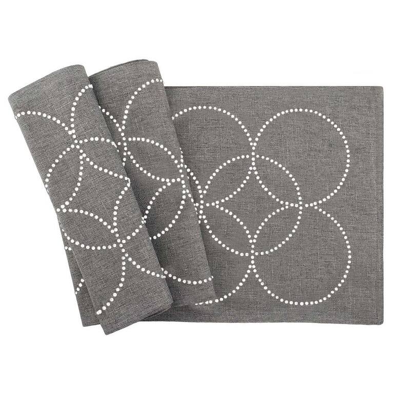 Sparkles Home Rhinestone Circles Table Runner - 72 - Gray