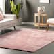 Nuloom Loni SuperiorWash Solid Machine Washable Shag Area Rug - 4' x 6' - Pink - Rectangle