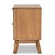 preview thumbnail 5 of 9, Baxton Studio Baden Mid-Century Modern Walnut Brown Finished Wood 2-Drawer End Table with Rattan