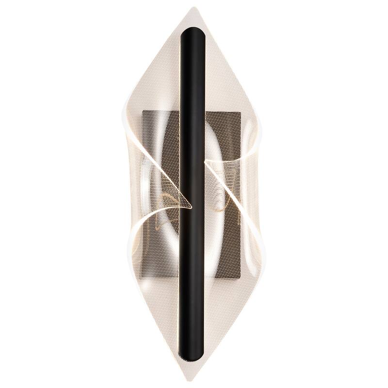 Geneva 18 Inch LED Small Wall Sconce Matte Black Silk Screened Acrylic Lens