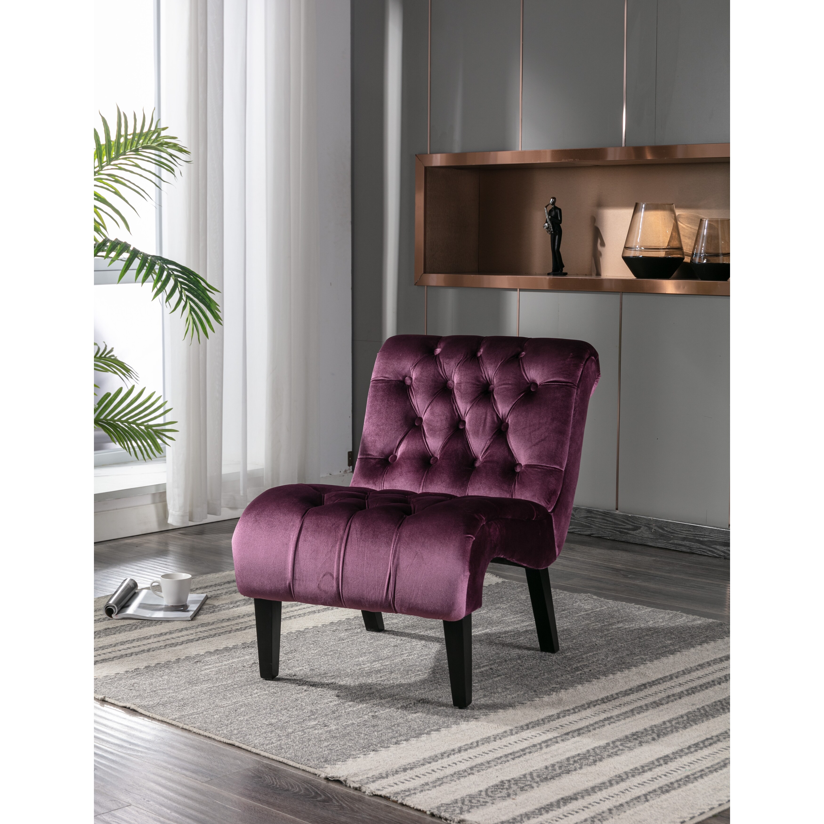 Burgundy and 2025 gray accent chair