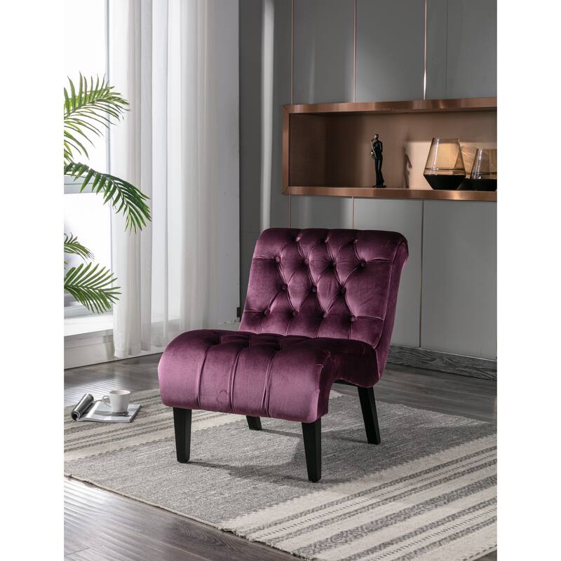 Modern Velvet Armless Living Room Chairs Set of 2