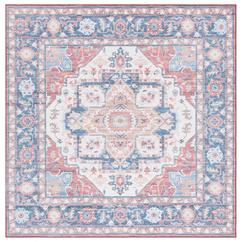 SAFAVIEH Arizona Fjola Vintage Rug - 6' Square - Rust/Blue