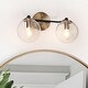 preview thumbnail 15 of 15, Modern Glam Black Gold 2/3/4 Light Bathroom Vanity Light Globe Seeded Glass Wall Sconces 2-Light