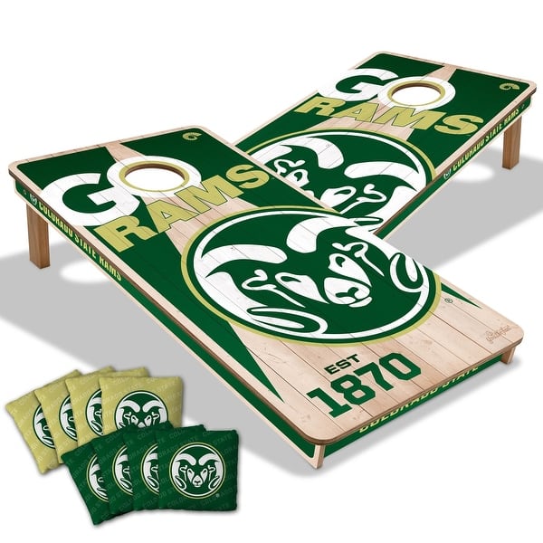 slide 2 of 6, Colorado State Rams NCAA 2x4 Cornhole Board Set Include Carrying Case