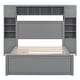 preview thumbnail 26 of 92, Platform Bed with All-in-One Cabinet & Sockets, Wooden Slats Support Bed Frame with 2 Drawers & Trundle-No Box Spring Required