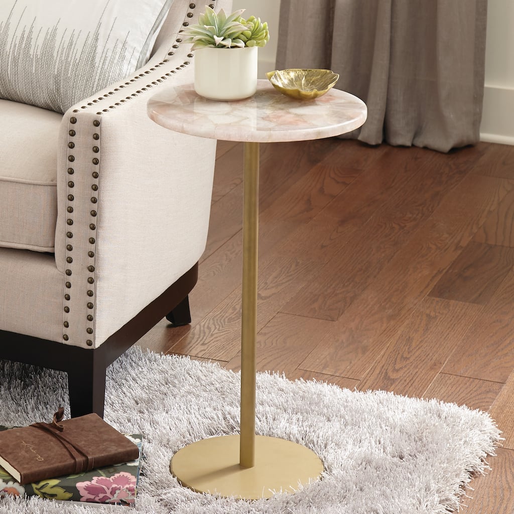 Steve Silver Redu Rose Quartz Top Chairside Table