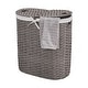 preview thumbnail 11 of 26, Seville Classics Handwoven Lidded Oval Double Laundry Hamper, 22.75" W x 13" L x 24" H