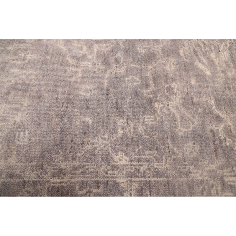 ECARPETGALLERY Hand-knotted Finest Oushak Dark Grey Wool Rug - 6'0 x 8'10
