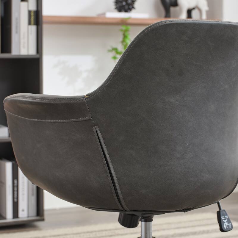 Back Support Home Desk Chair, Ergonomic Chair with Frame and Arms, Height Adjustable Rolling Swivel Office Chair - N/A