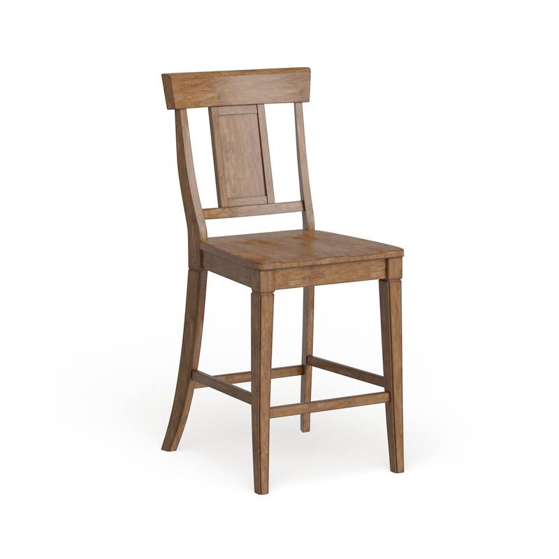 Eleanor Panel Back Wood Counter Chair (Set of 2) by iNSPIRE Q Classic - Oak