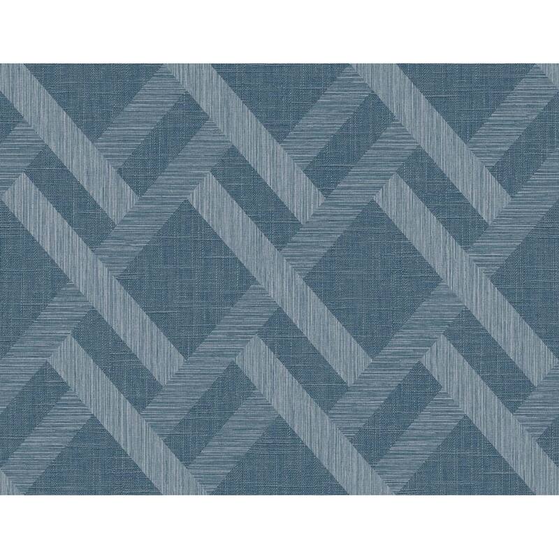 Seabrook Designs Linen Trellis Embossed Vinyl Unpasted Wallpaper - 27 in. W x 27 ft. L - Nautica